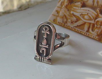 Egyptian Silver Cartouche Ring